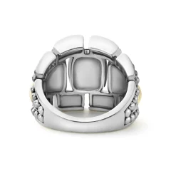 Two-Tone Caviar Statement Ring