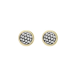 Two-Tone Caviar Stud Earrings