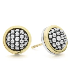 Two-Tone Caviar Stud Earrings