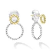 Two-Tone Circle Drop Earrings