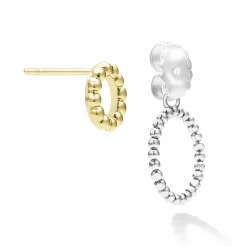 Two-Tone Circle Drop Earrings