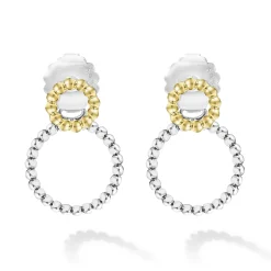 Two-Tone Circle Drop Earrings