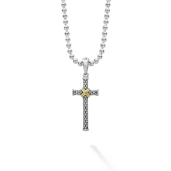Two-Tone Cross Amulet Necklace