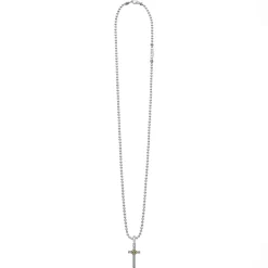 Two-Tone Cross Amulet Necklace