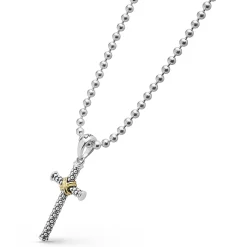 Two-Tone Cross Amulet Necklace