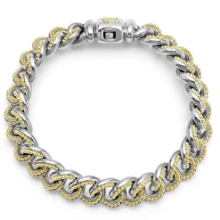 Two-Tone Curb Chain Bracelet