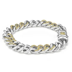 Two-Tone Curb Chain Bracelet | 12mm