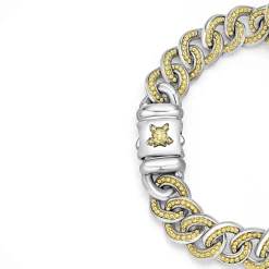 Two-Tone Curb Chain Bracelet