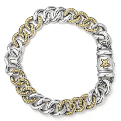 Two-Tone Curb Chain Bracelet | 12mm