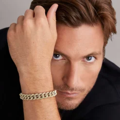 Two-Tone Curb Chain Bracelet