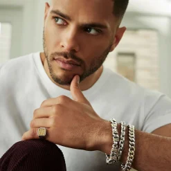 Two-Tone Curb Chain Bracelet | 12mm