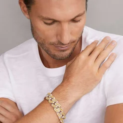 Two-Tone Curb Link Bracelet | 19mm