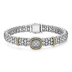 Two-Tone Diamond Caviar Bracelet | 9mm