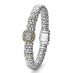 Two-Tone Diamond Caviar Bracelet | 9mm