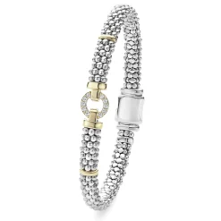 Two-Tone Diamond Circle Caviar Bracelet | 6mm
