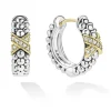 Two-Tone Diamond Huggie Earrings