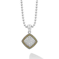 Two-Tone Diamond Pendant Necklace