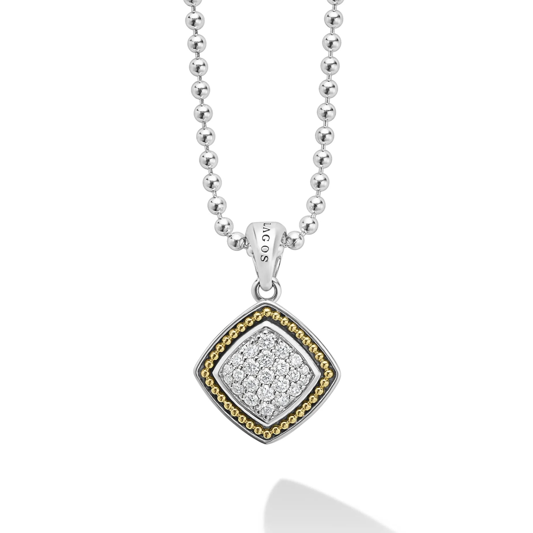 Two-Tone Diamond Pendant Necklace