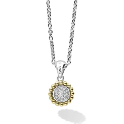 Two-Tone Diamond Pendant Necklace
