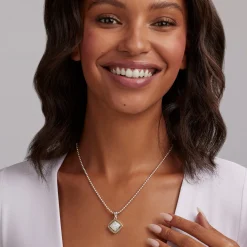Two-Tone Diamond Pendant Necklace