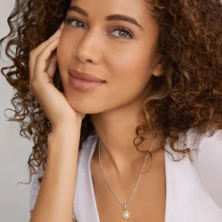 Two-Tone Diamond Pendant Necklace
