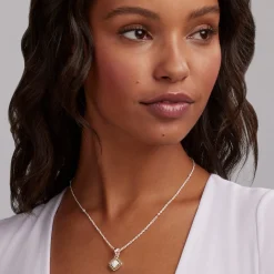 Two-Tone Diamond Pendant Necklace
