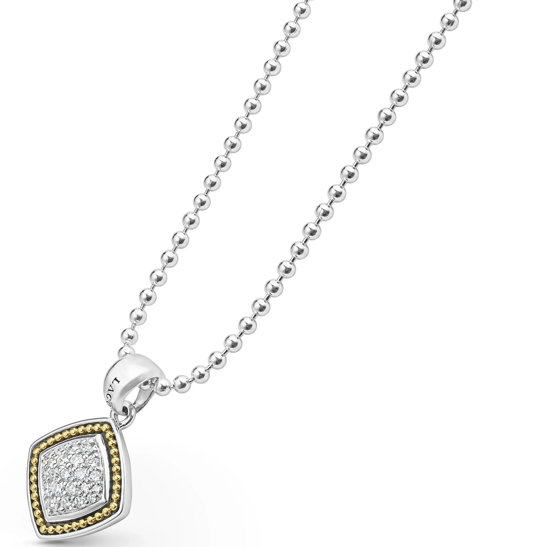 Two-Tone Diamond Pendant Necklace