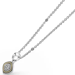 Two-Tone Diamond Pendant Necklace