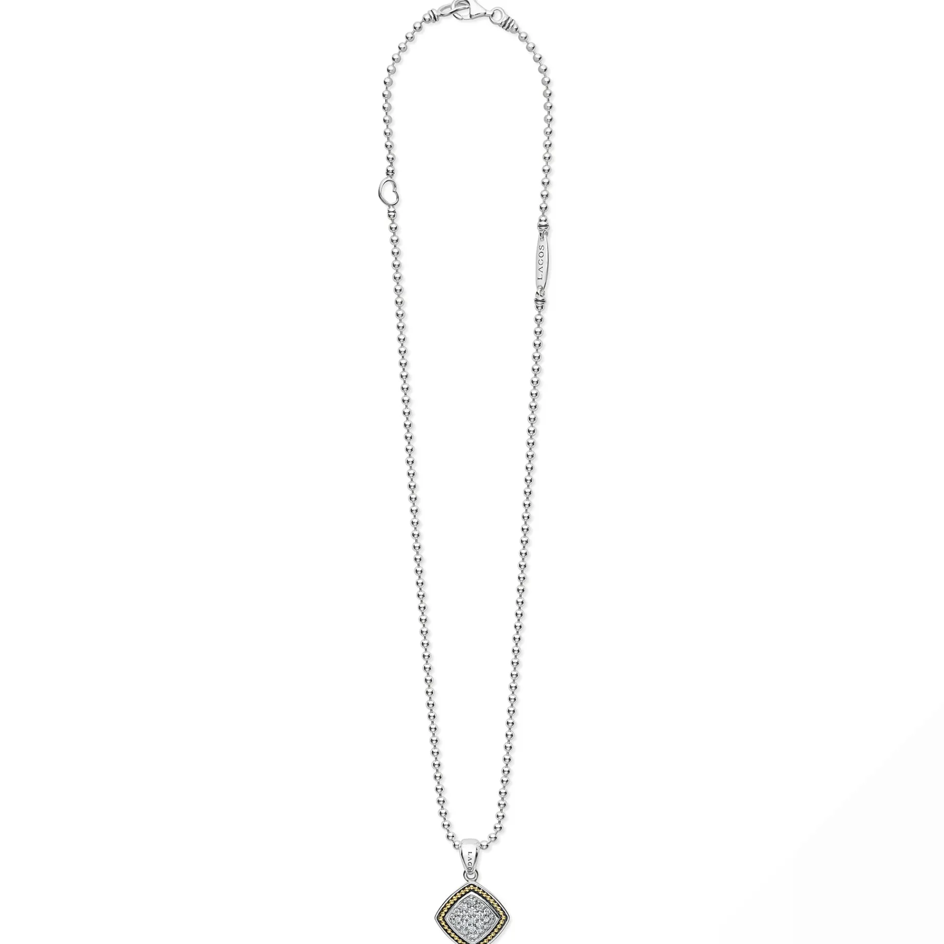 Two-Tone Diamond Pendant Necklace