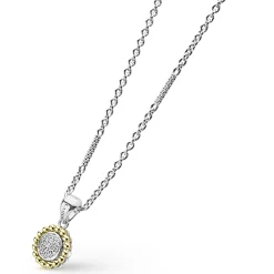 Two-Tone Diamond Pendant Necklace