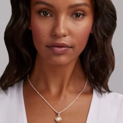 Two-Tone Diamond Pendant Necklace