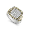 Two-Tone Diamond Square Ring