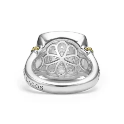 Two-Tone Diamond Square Ring