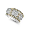 Two-Tone Diamond Stacking Rings