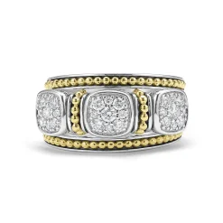 Two-Tone Diamond Stacking Rings