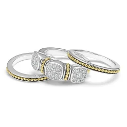 Two-Tone Diamond Stacking Rings