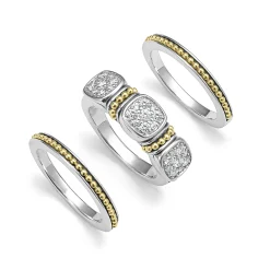Two-Tone Diamond Stacking Rings