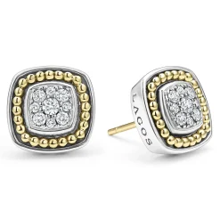 Two-Tone Diamond Stud Earrings