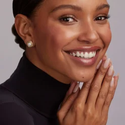 Two-Tone Diamond Stud Earrings