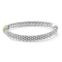 Two-Tone Diamond X Caviar Bracelet | 6mm