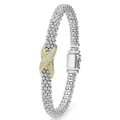 Two-Tone Diamond X Caviar Bracelet | 6mm