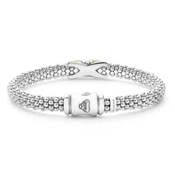 Two-Tone Diamond X Caviar Bracelet | 6mm