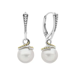 Two-Tone Drop Pearl Earrings