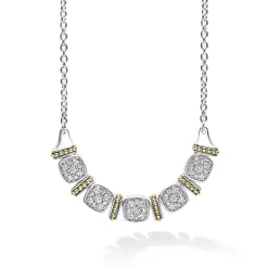 Two-Tone Five Station Diamond Necklace