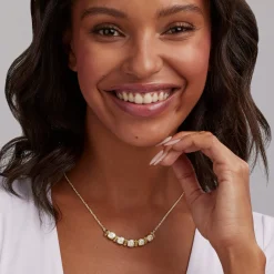 Two-Tone Five Station Diamond Necklace