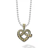 Two-Tone Heart Pendant Necklace