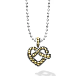 Two-Tone Heart Pendant Necklace