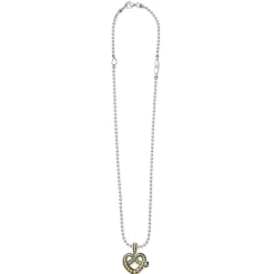 Two-Tone Heart Pendant Necklace