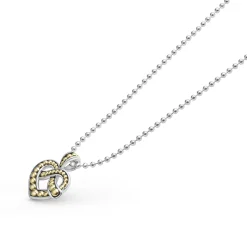 Two-Tone Heart Pendant Necklace