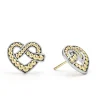 Two-Tone Heart Stud Earrings